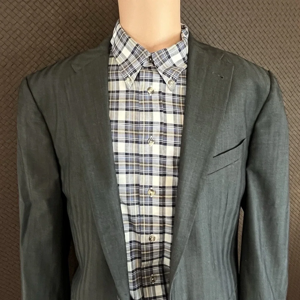Joseph Abboud Blazer Mens 42L Gray‎ Striped Loro Piana Wool Blazer